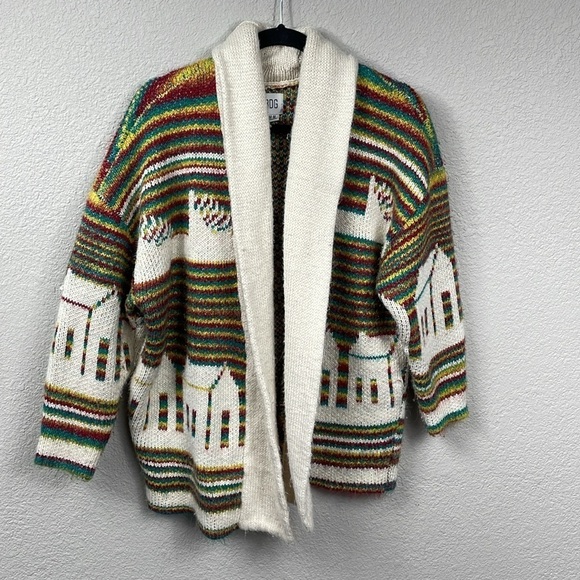 BDG Urban Outfitters Kolbie Open Front House Print Oversized Cardigan Sz M - Picture 3 of 14